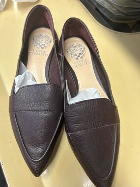 Vince Camuto Women's Pointed Toe Leather Loafers - BurgundySize 6